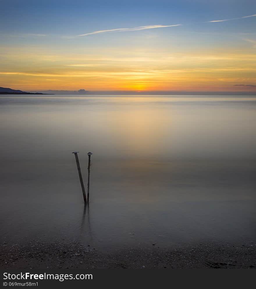 Beauty landscape with sunrise over sea