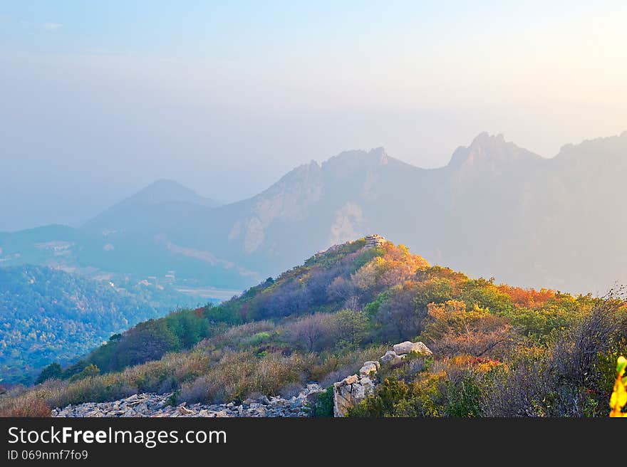 The hills in the fog of ancestral mountain