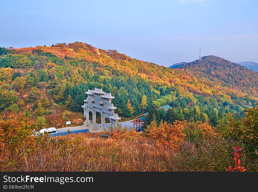 The photo taken in China's Hebei province qinhuangdao city,ancestral mountain scenic area,the queen mother peak.The time is October 4, 2013. The photo taken in China's Hebei province qinhuangdao city,ancestral mountain scenic area,the queen mother peak.The time is October 4, 2013.