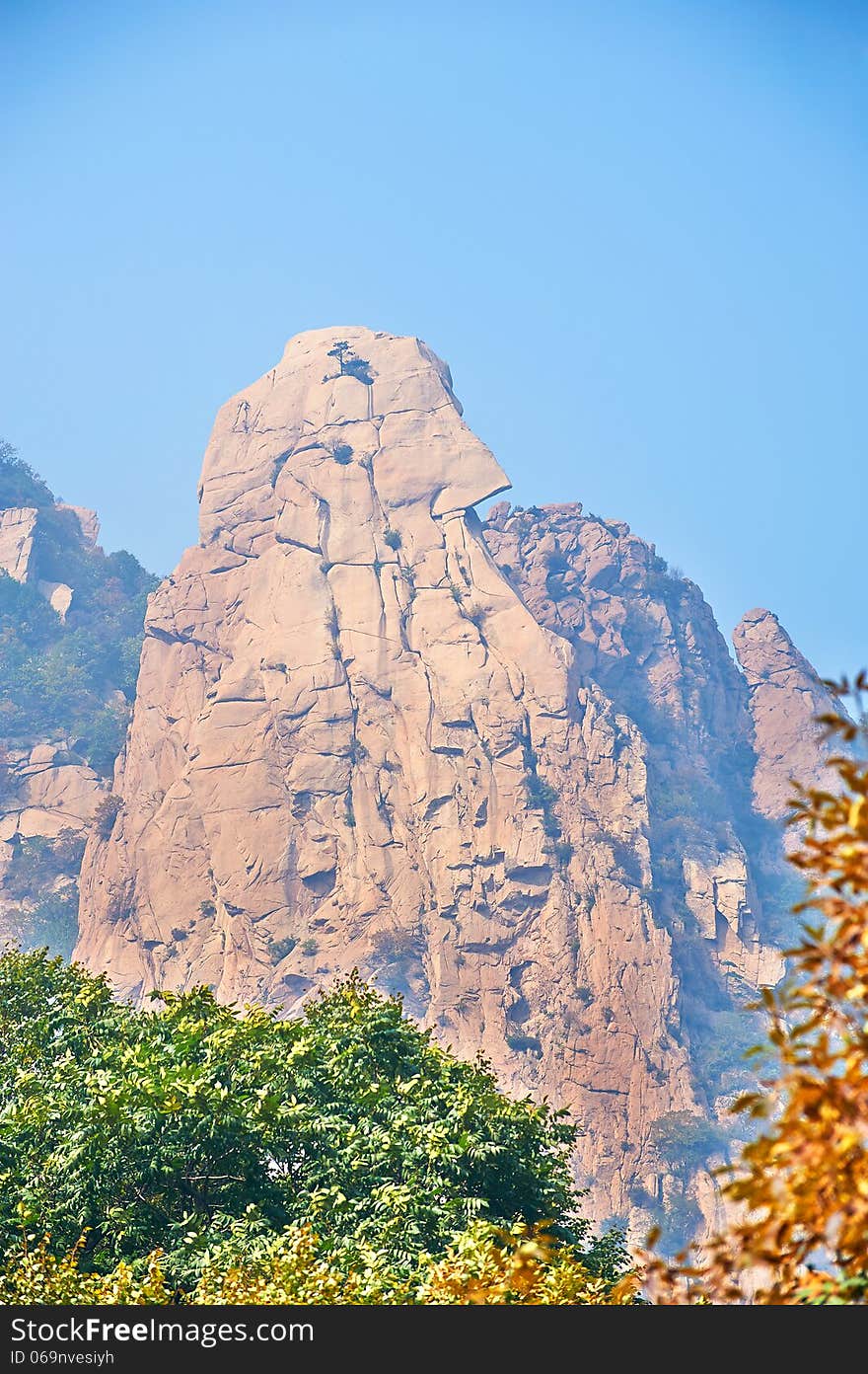 The Cliff Peak And Autumnal Scenery