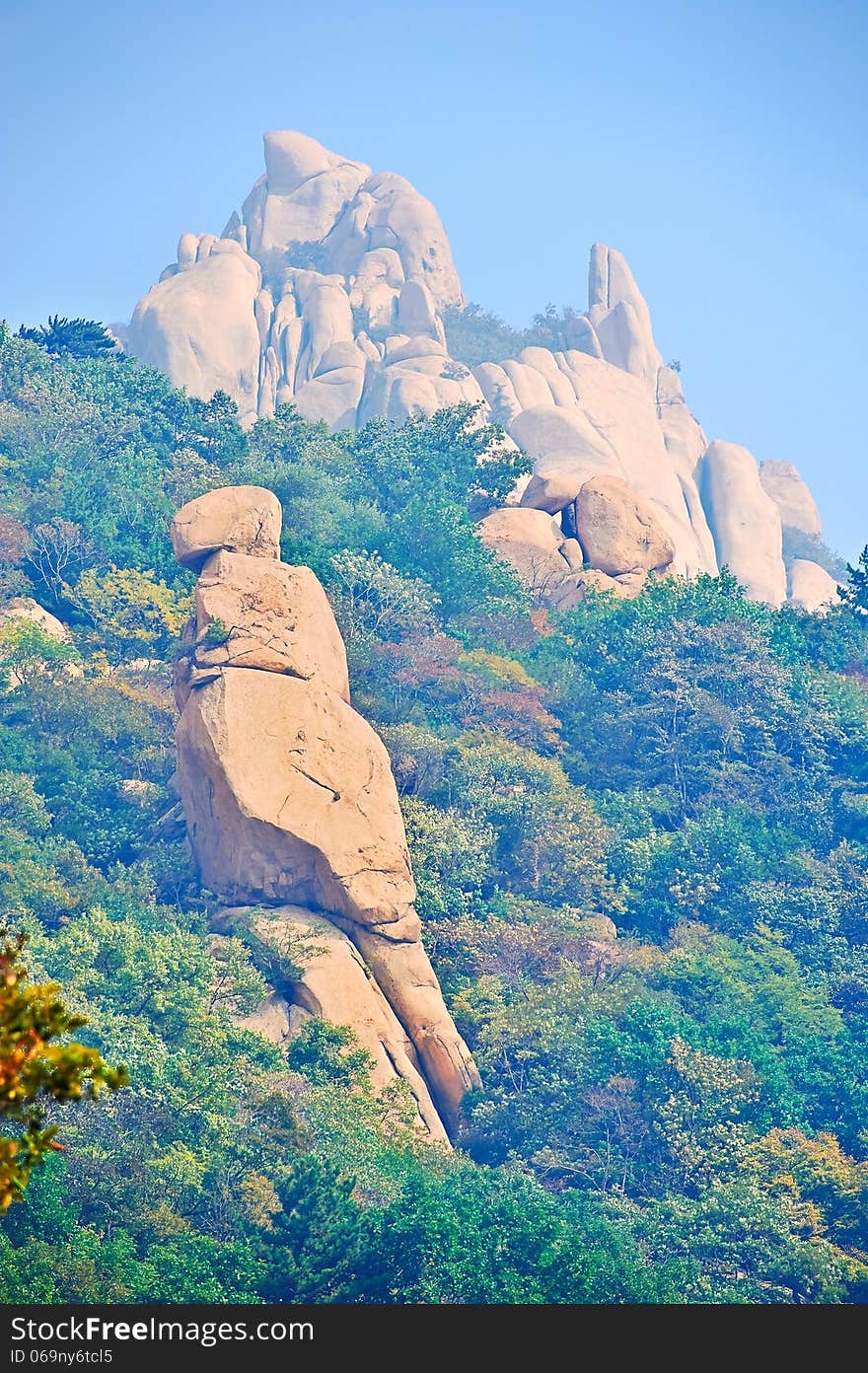 The mother and sons stone _ autumnal scenery