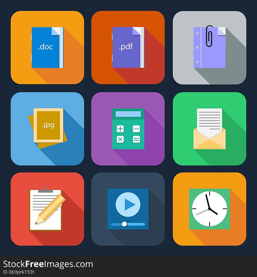 Flat Icons For Web And Mobile Applications