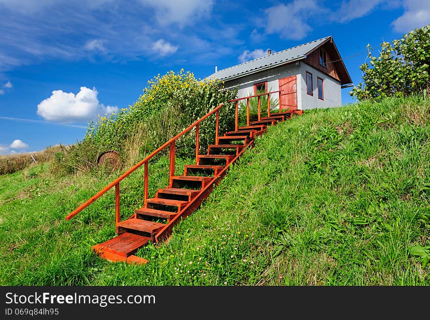 Village House At Hill, With Stairs