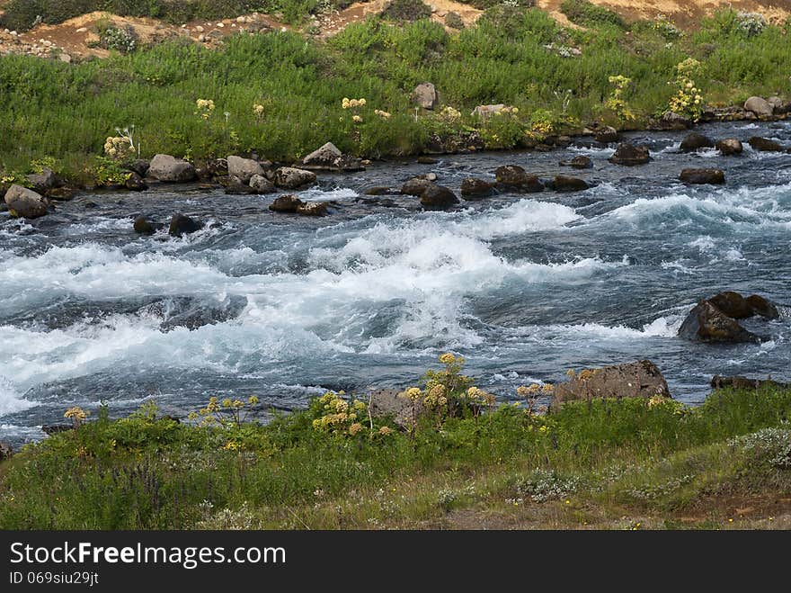 River with rapids in Iceland