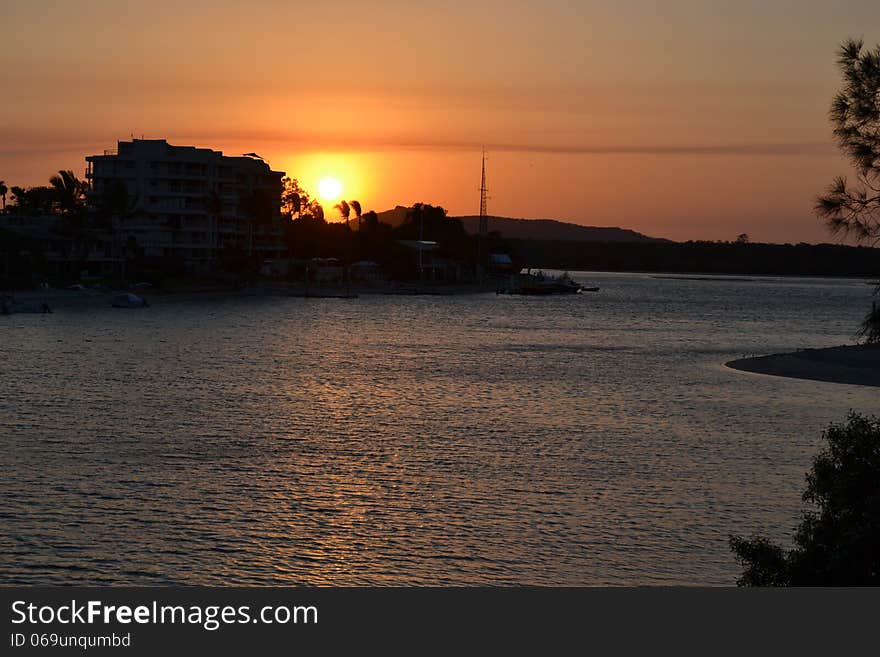 Sunset on Nosa River Queensland Australia. Sunset on Nosa River Queensland Australia