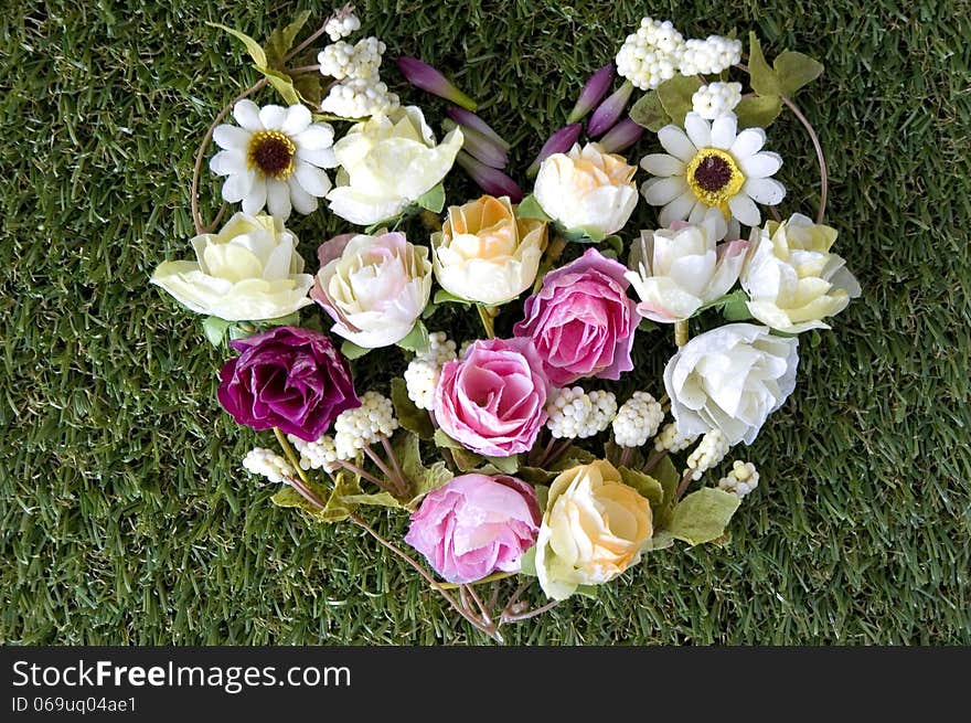 Flowers in heart shape