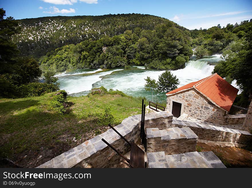 Beautiful landscape with river in Croatia