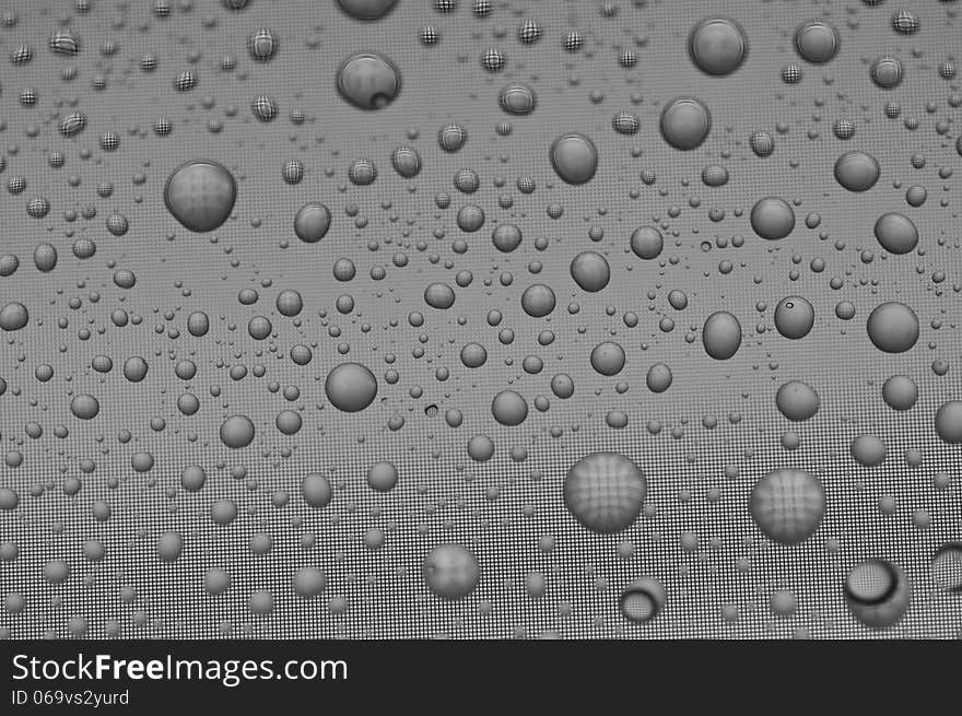 Droplets on screen