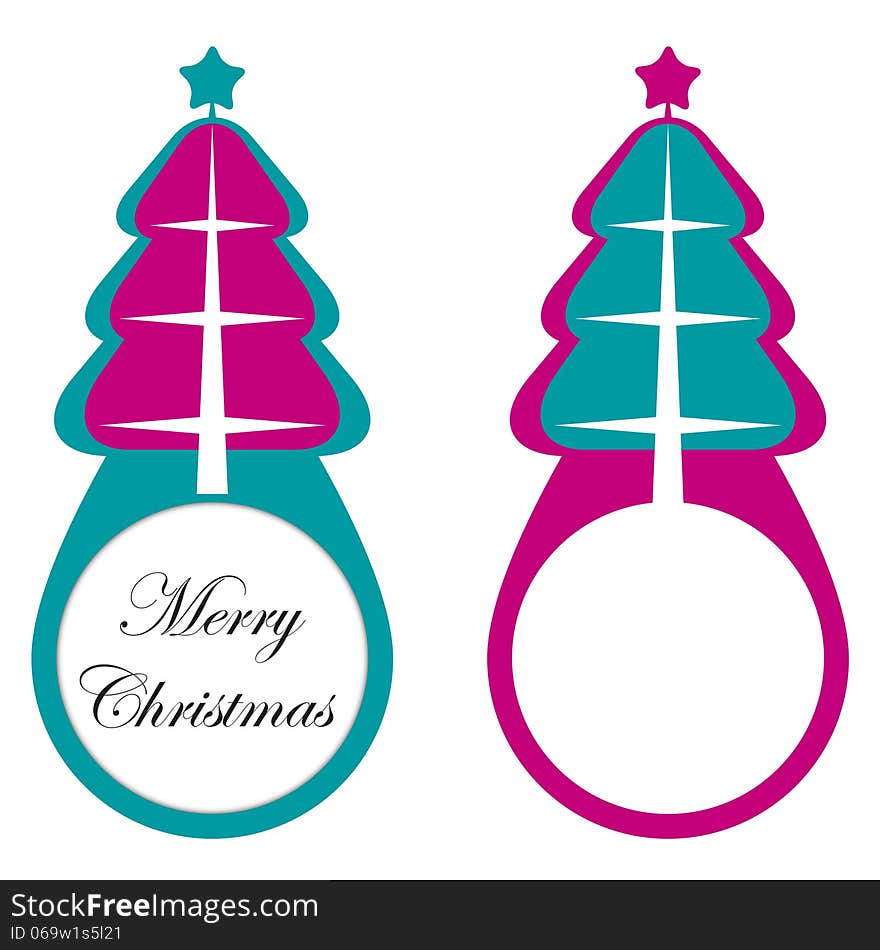 Colorful Christmas tree - label. Vector illustration. Colorful Christmas tree - label. Vector illustration.