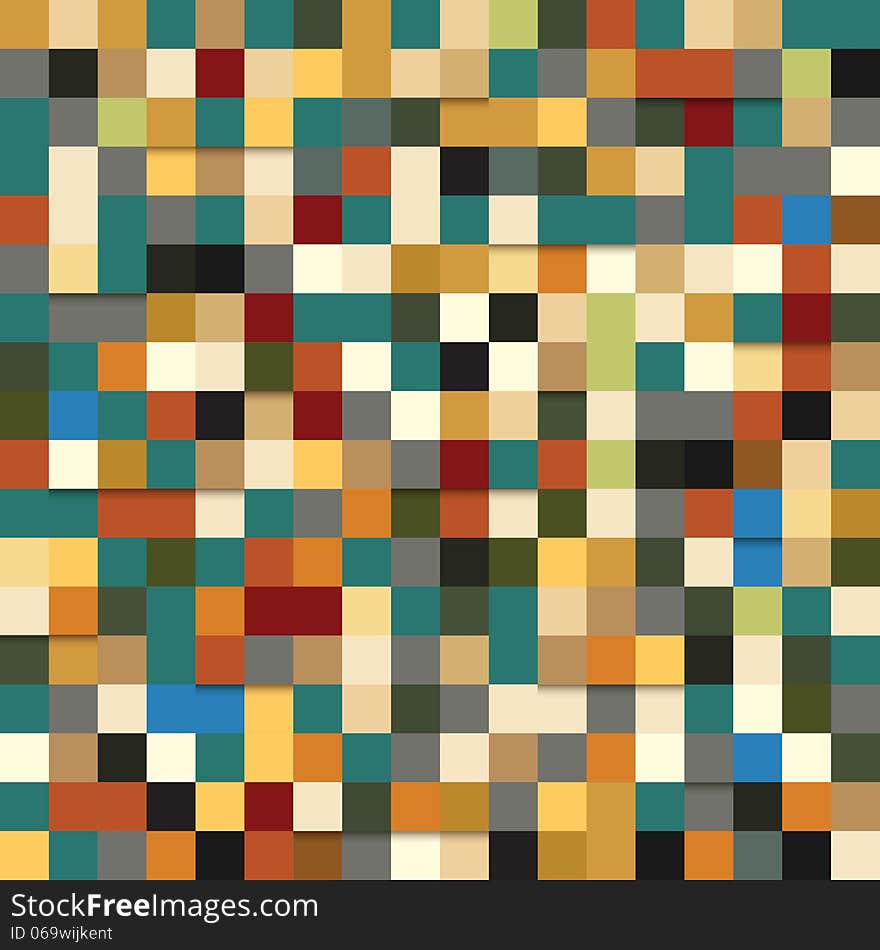 Seamless Pattern Of Colored Squares