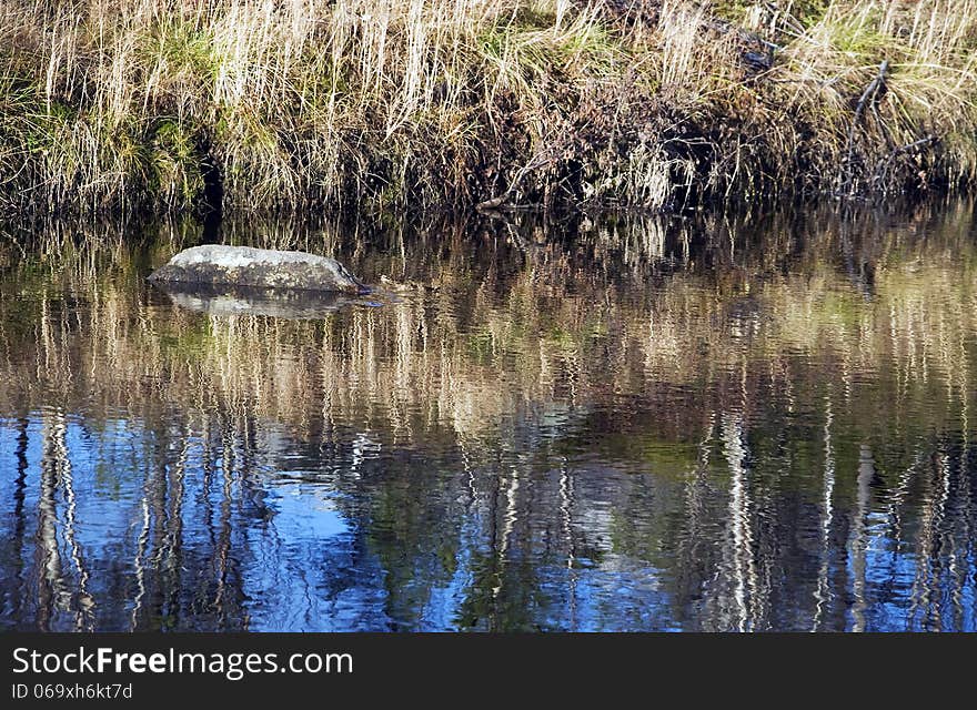 Abstract rock and reflections