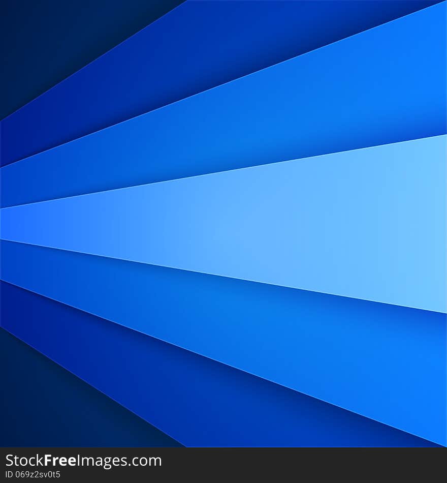 Abstract background with blue paper layers