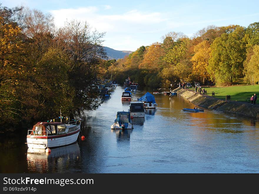 Boats on the edge of Loch Lomond, Scotland