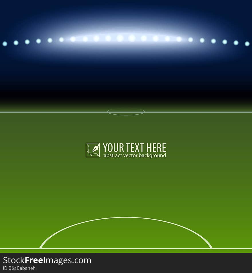 Soccer field with white lines on green. This is file of EPS10 format.