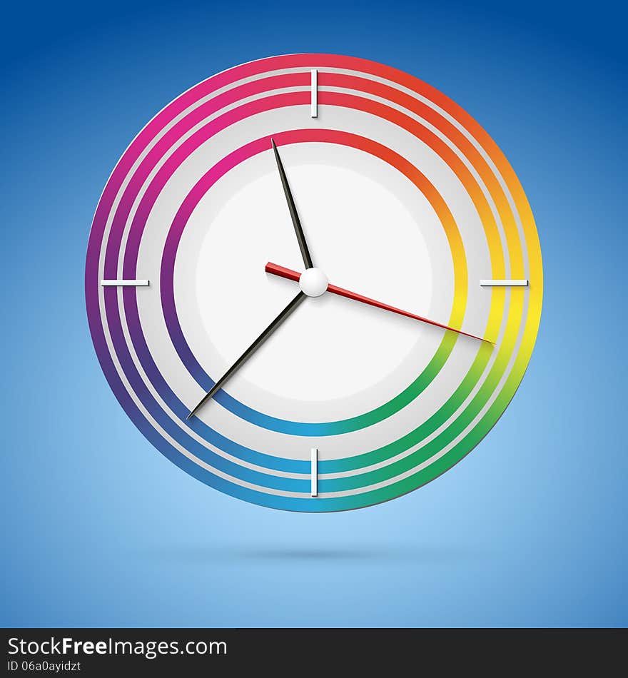 Bright watch with a dial of the rainbow