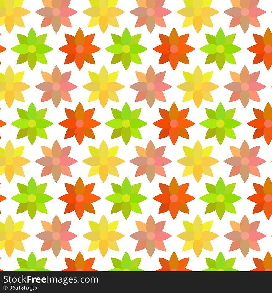 Warm Flower Pattern on white background