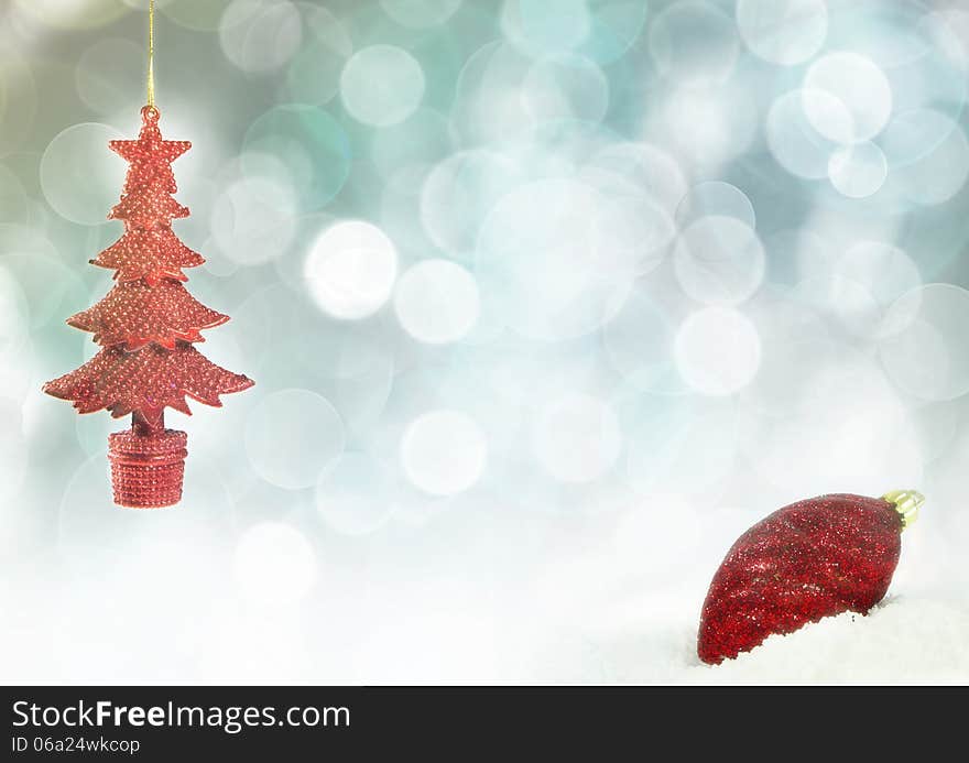 Happy New Year Bokeh Background with christmas ornament.