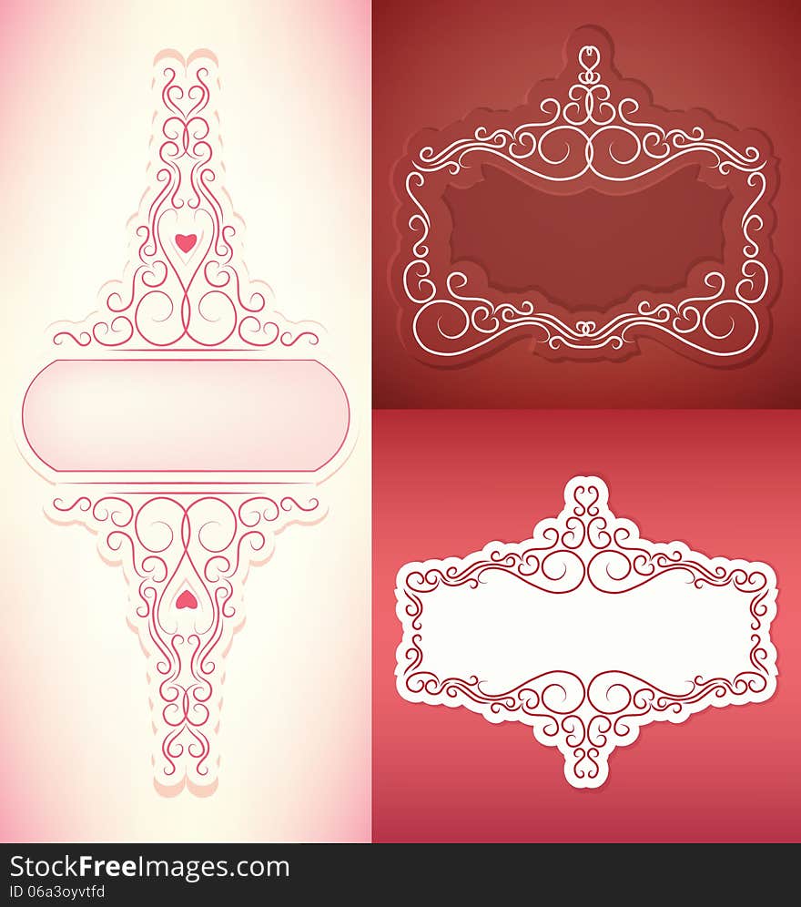 ornate set of elegant rich  ornate vector frames