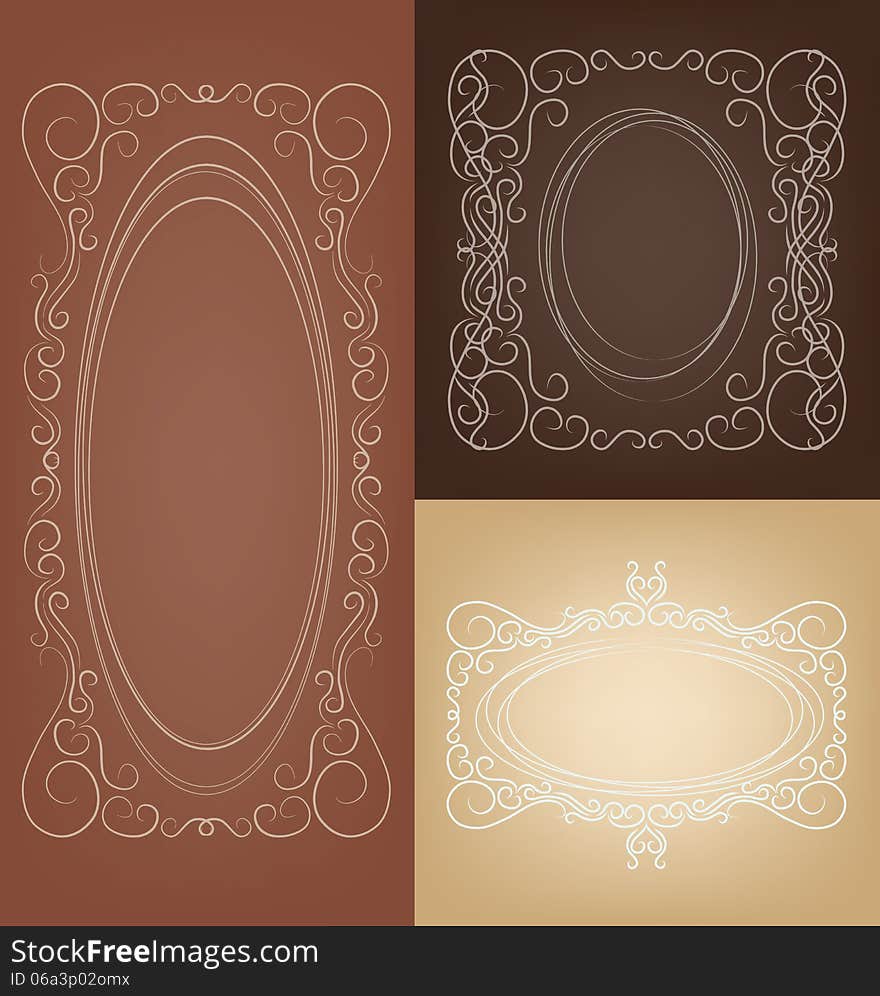 set of elegant rich  ornate vector frames