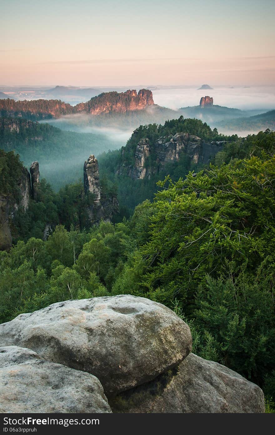 Landscape with fog in mouintain.