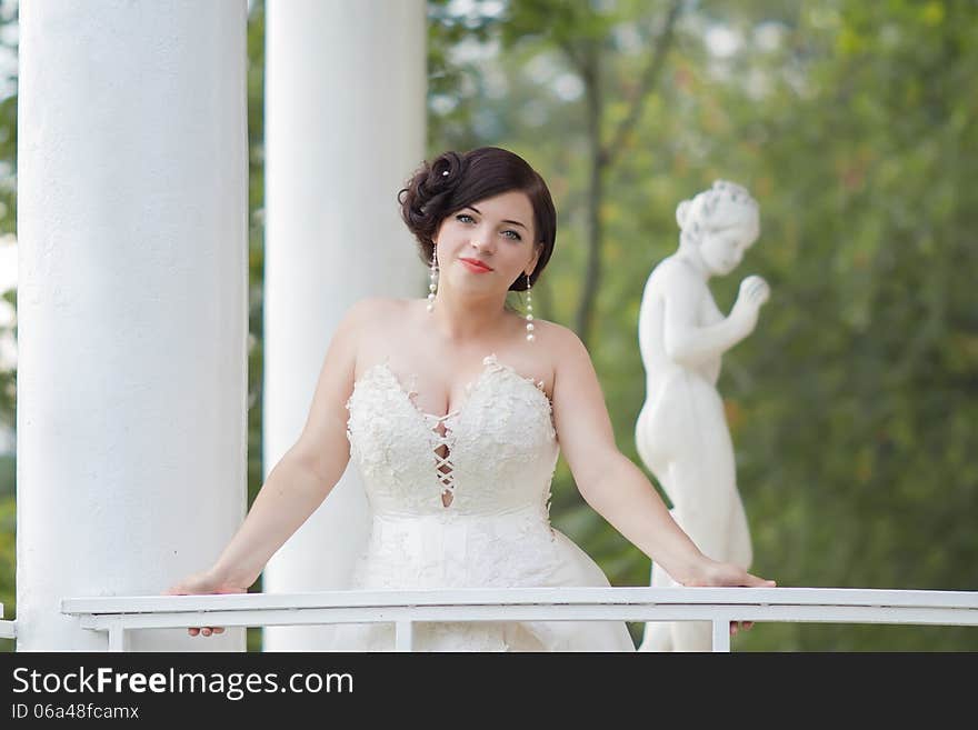 Beautiful bride in the gazebo. Beautiful bride in the gazebo