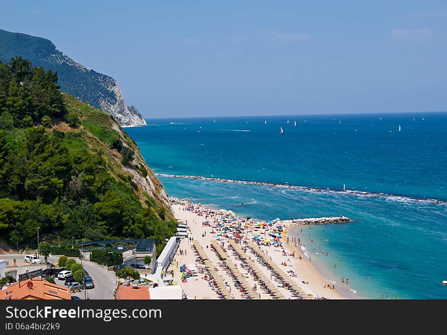 Summer beach tropical landscape, azure water