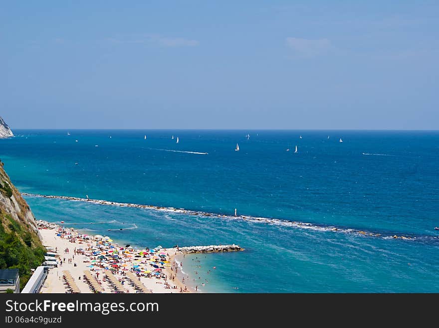 Summer beach tropical landscape, azure water