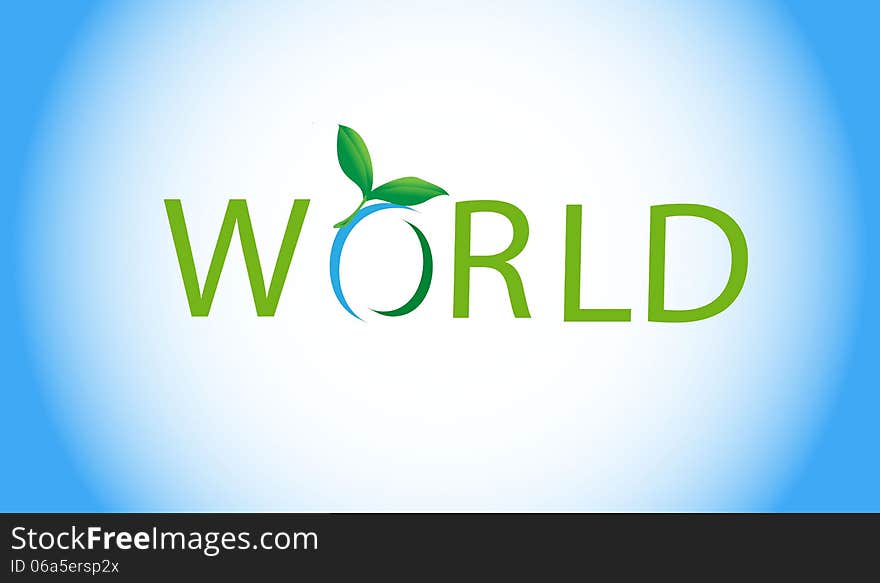 World inscription in eco concept. World inscription in eco concept.