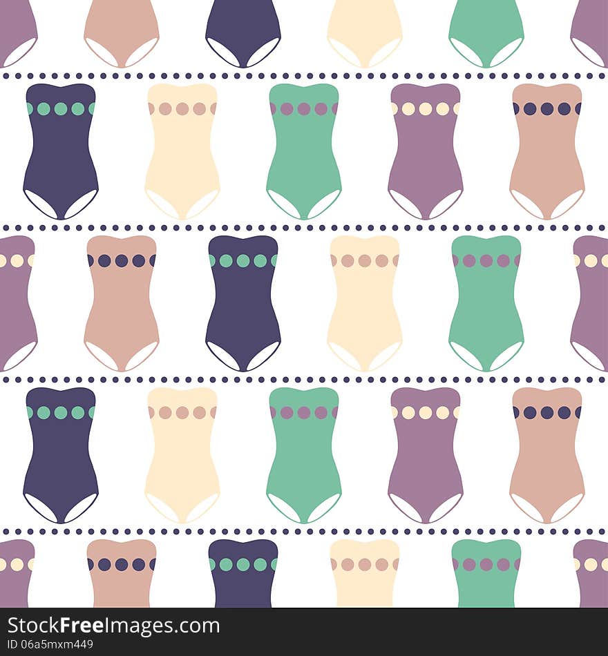 Seamless pattern with swimsuits