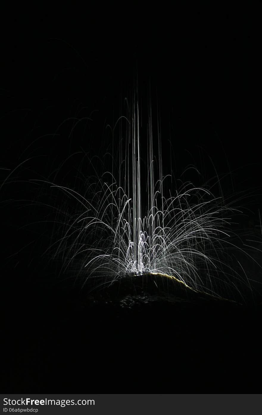 Long exposure in a cave with water drops leaving traces of light generating a nice fireworks effect. Long exposure in a cave with water drops leaving traces of light generating a nice fireworks effect