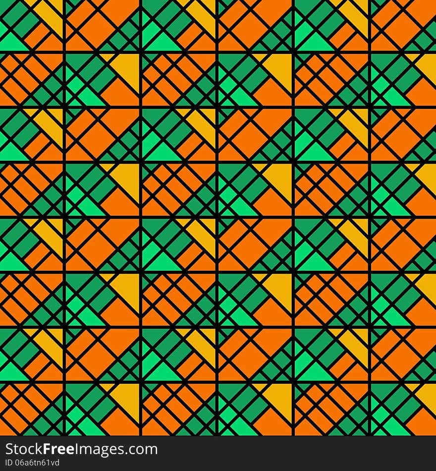 Orange and Green Geometric Pattern