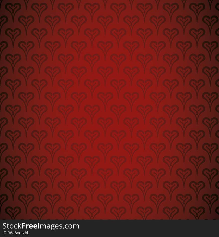 Red Elegant Abstract Hearts Background