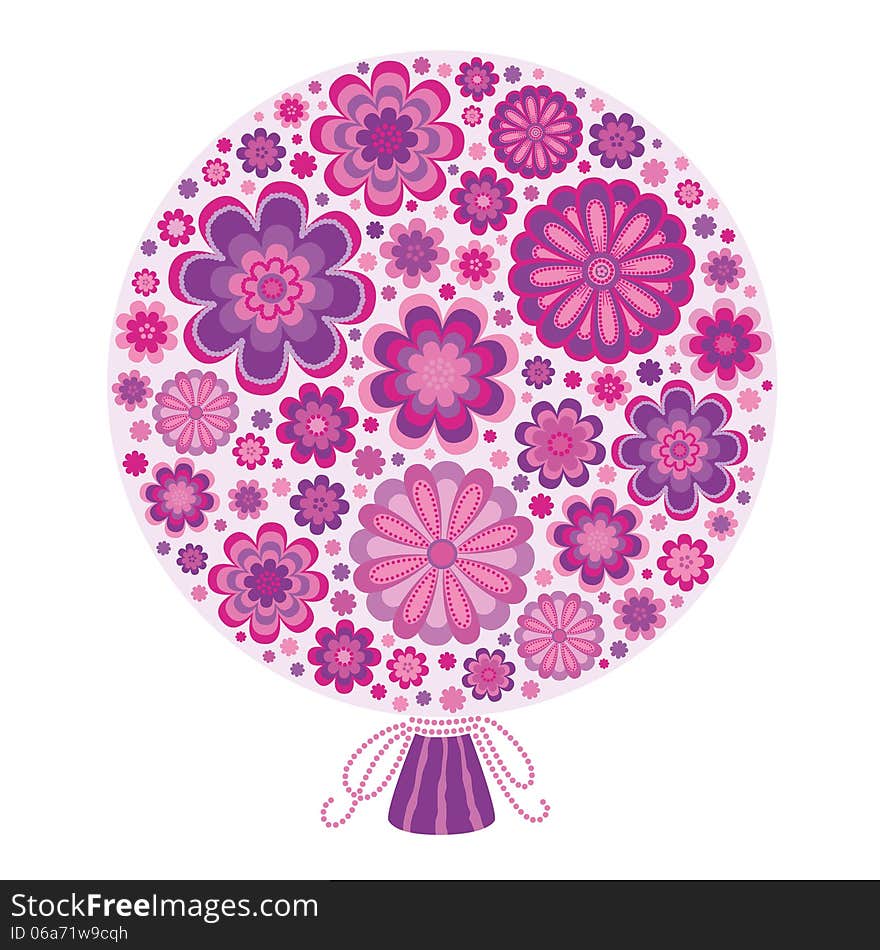 Bunch of Elaborate Lilac and Pink Flowers. Bunch of Elaborate Lilac and Pink Flowers