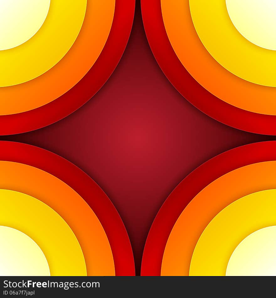 Abstract red and orange circles vector background