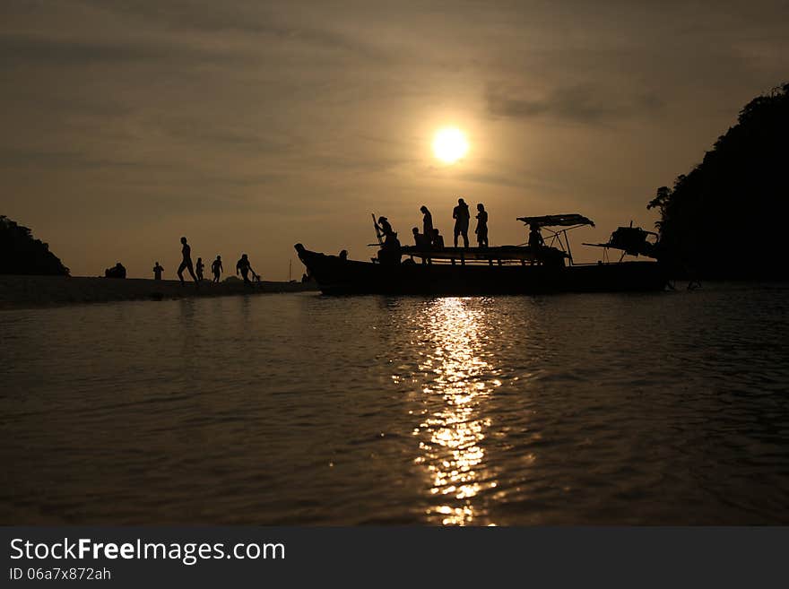 Outdoor shot of people silhouette. Outdoor shot of people silhouette