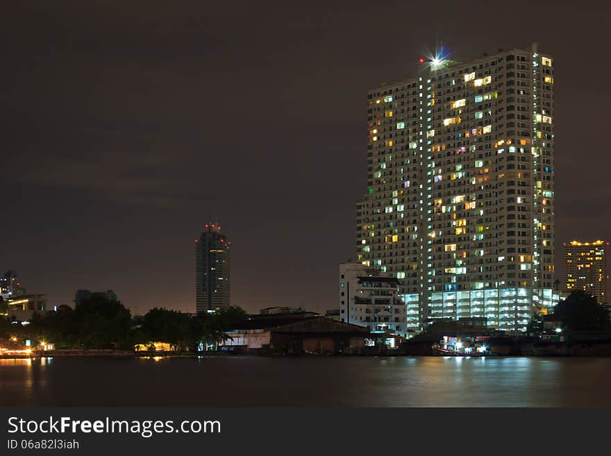 Modern architectures or buildings in night asia cityscape. Modern architectures or buildings in night asia cityscape