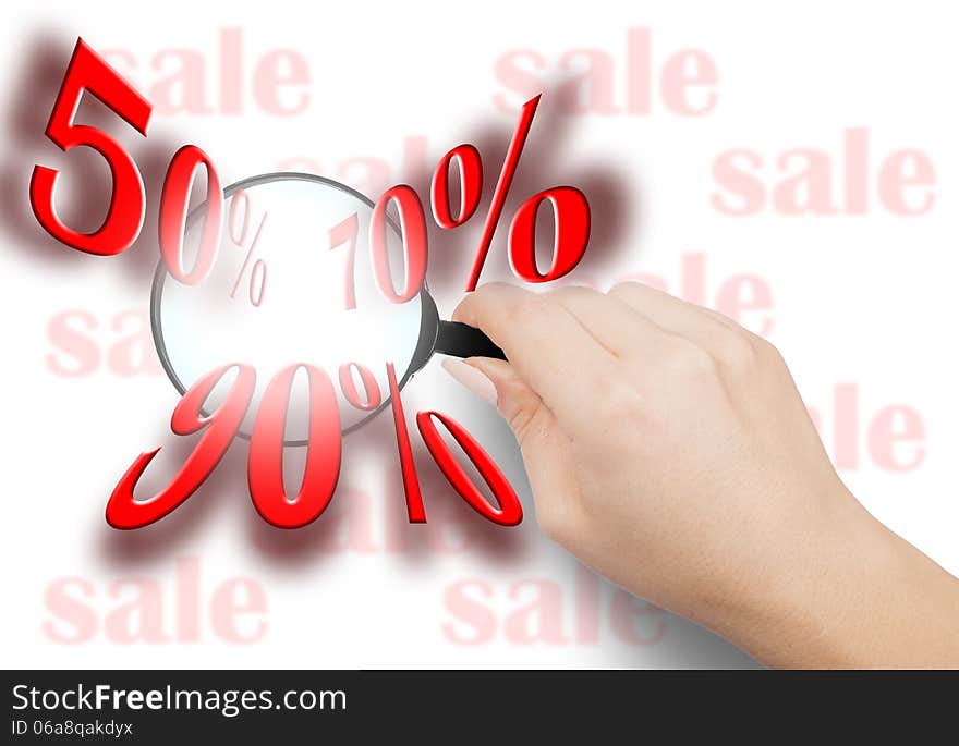 Search for the most favorable discount, illustration. Search for the most favorable discount, illustration