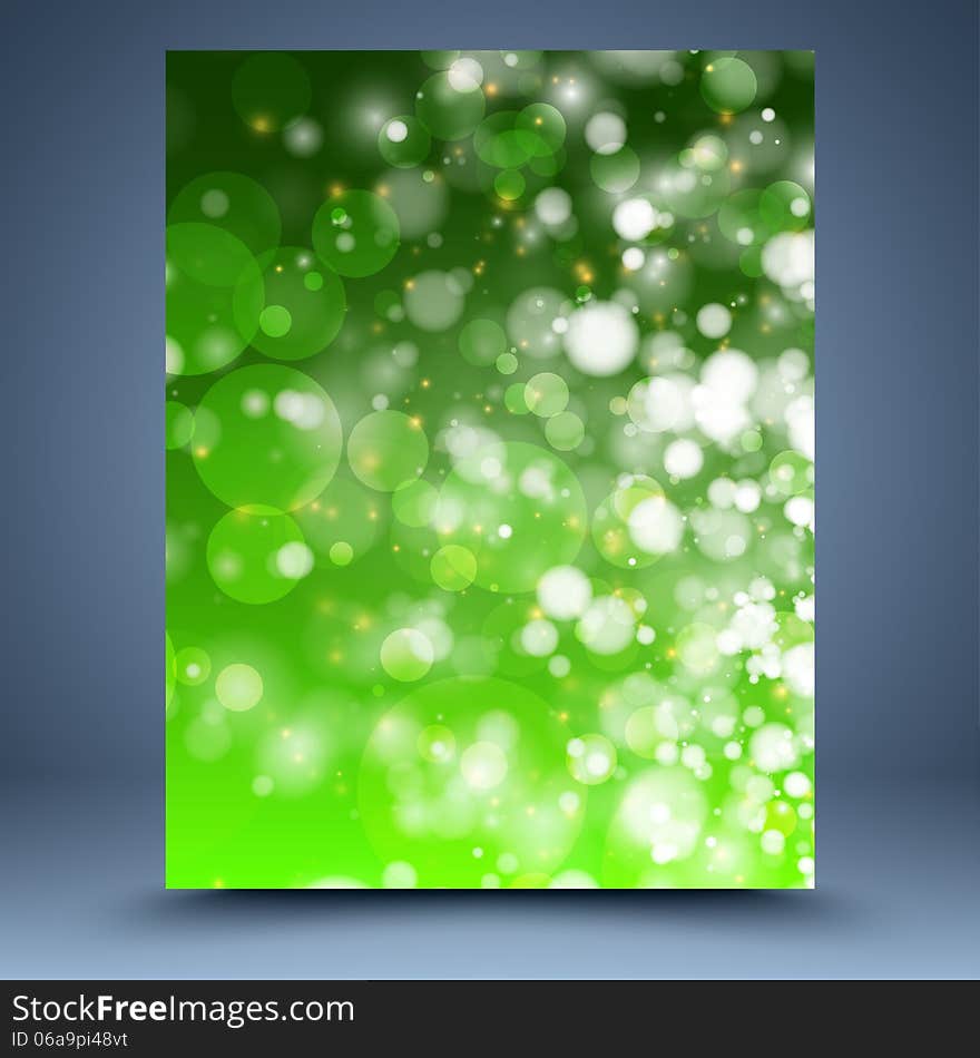 Green and white bokeh abstract background for website, banner, business card, invitation, postcard