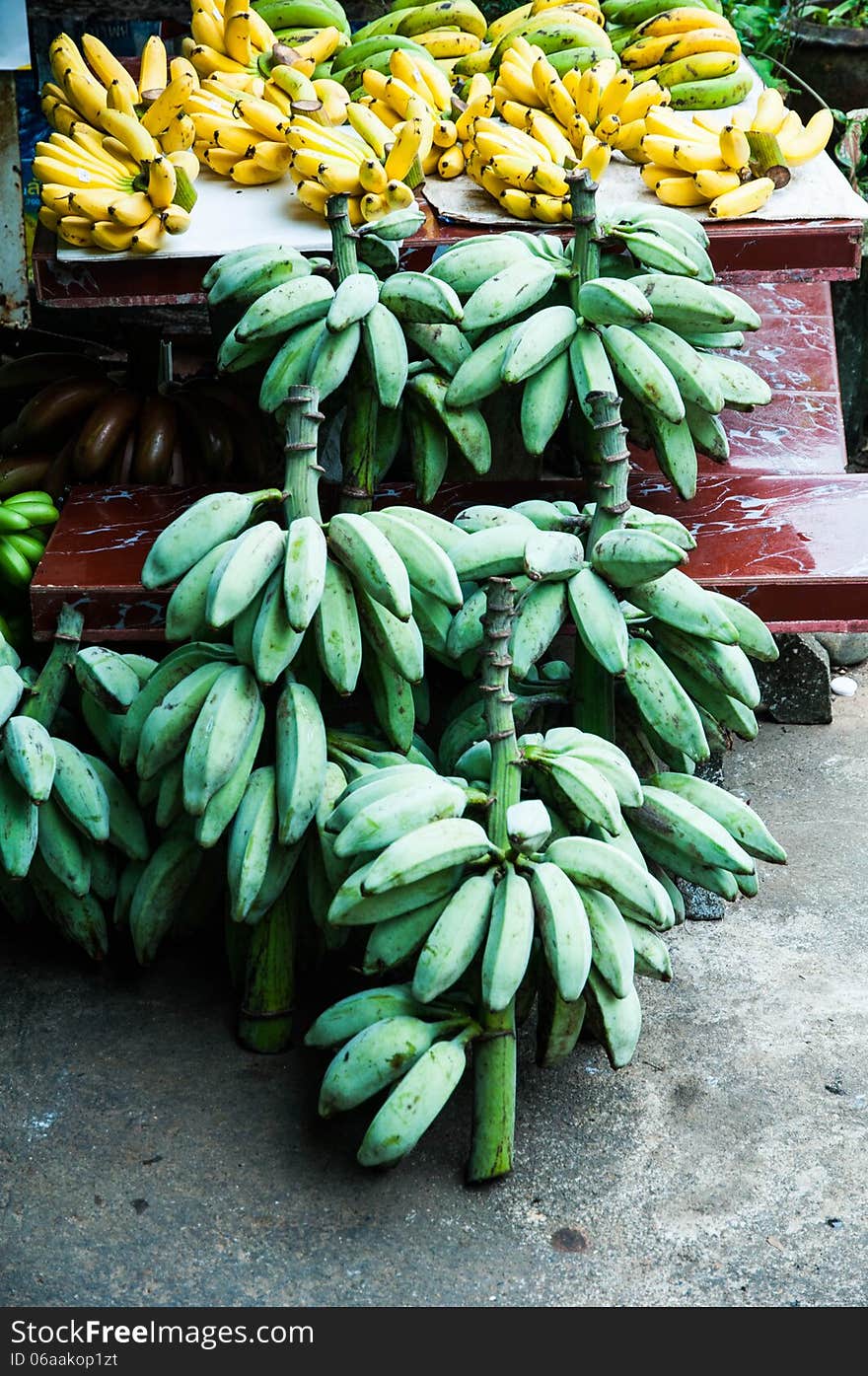 Banana in the street market