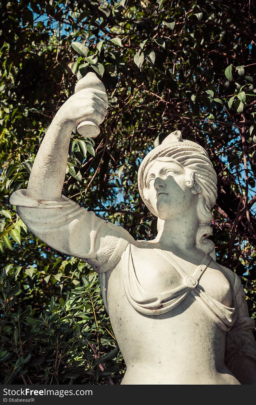 Sculpture and monument in Barcelona. Catalonia, Spain. Vintage retro style. Sculpture and monument in Barcelona. Catalonia, Spain. Vintage retro style