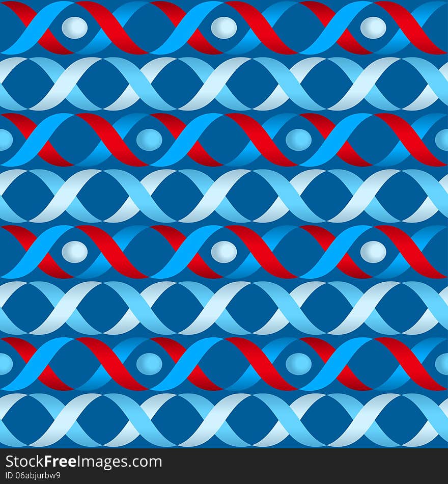 Abstract geometric pattern, seamless vector background in red and blue colors.