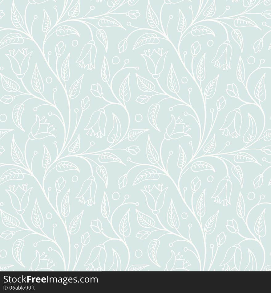 Seamless floral pattern in light retro colors. Perfect for wedding design.