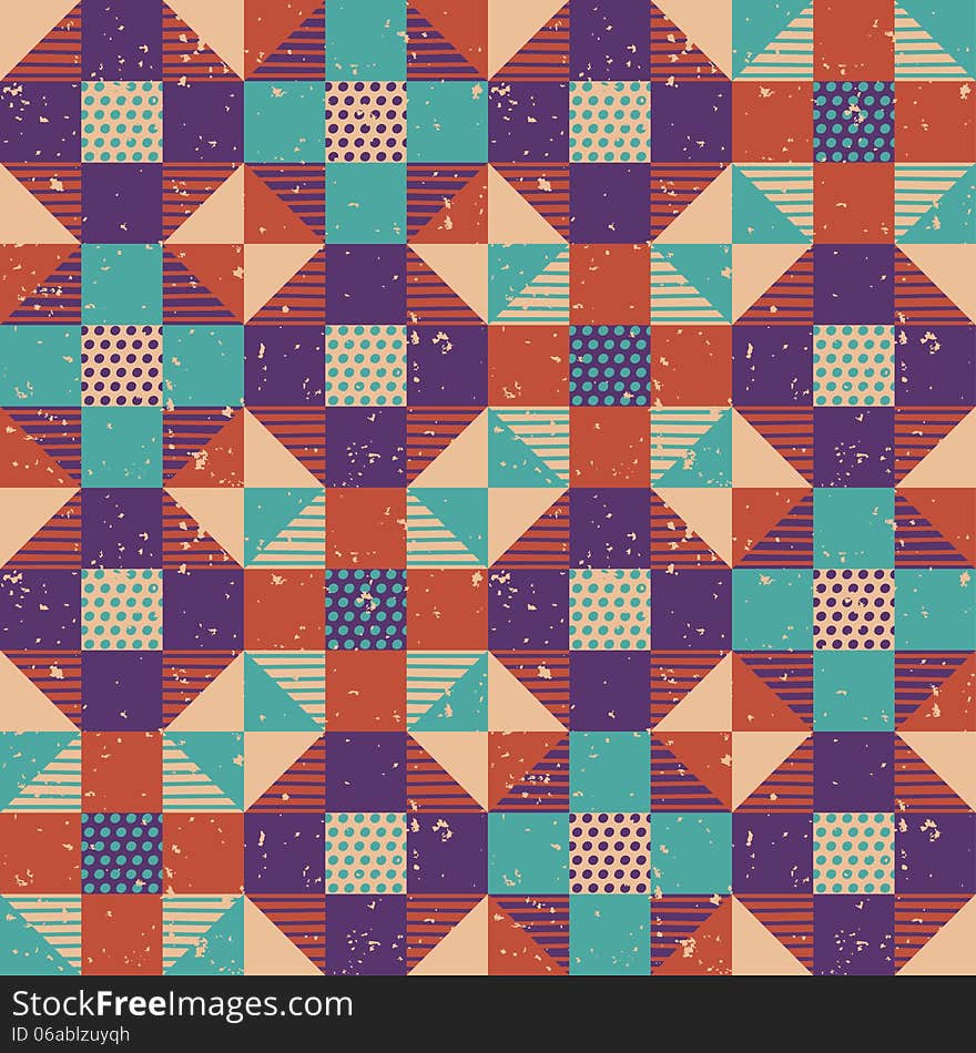 Seamless geometric background, retro