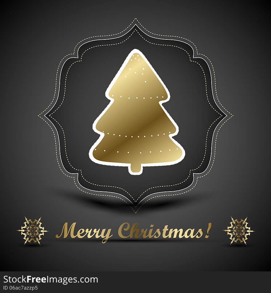 Christmas Greeting Card. Merry Christmas Lettering,  Illustration