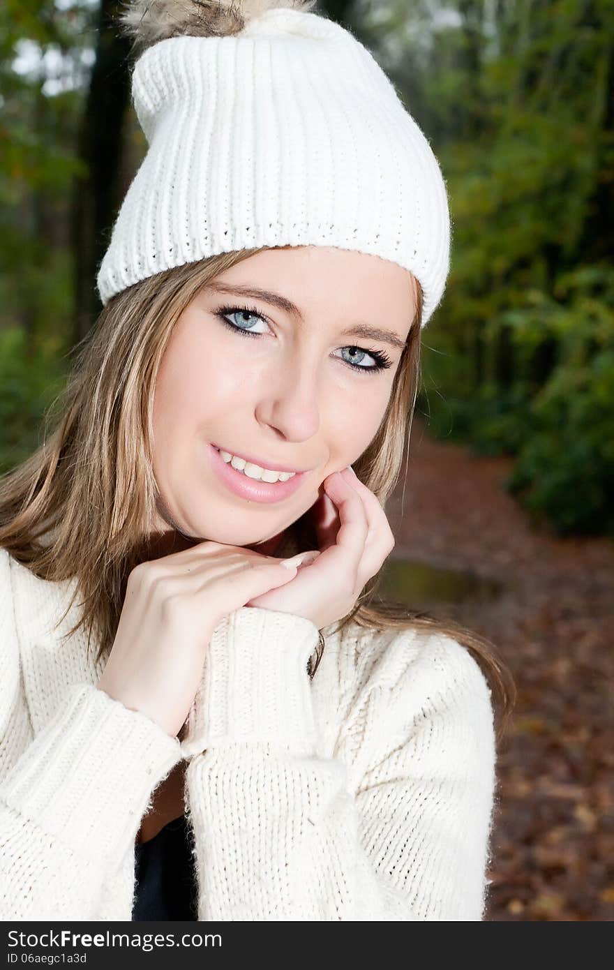 Girl portrait in the forest while its raining. Girl portrait in the forest while its raining