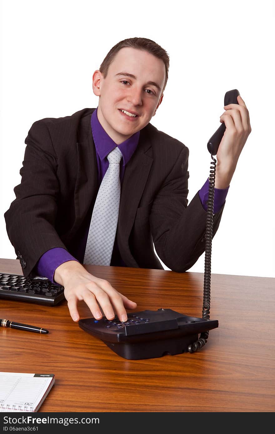 Businessman calling up