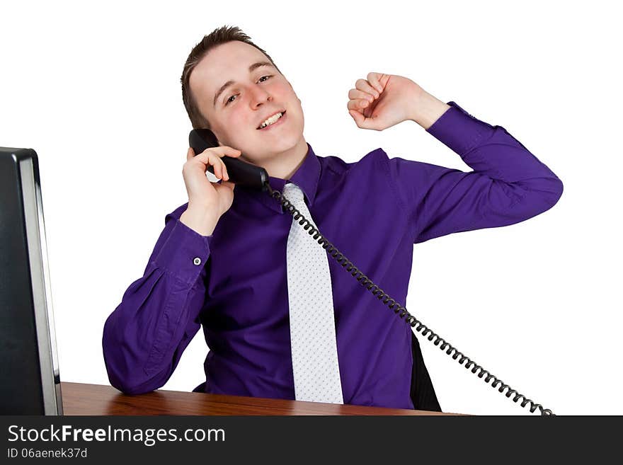 Businessman calling