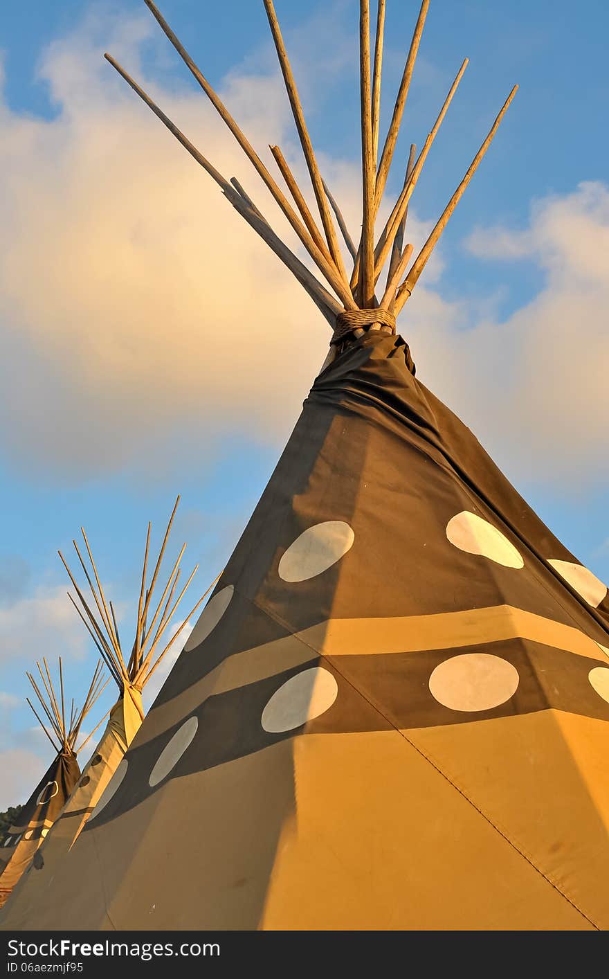 Looking upwards at a tipi. Looking upwards at a tipi