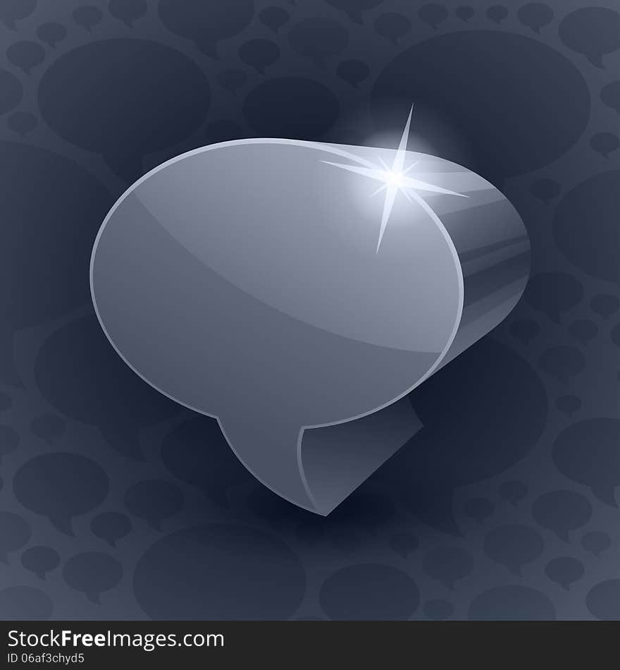 3d chat bubble symbol on grey background. RGB EPS 10. 3d chat bubble symbol on grey background. RGB EPS 10