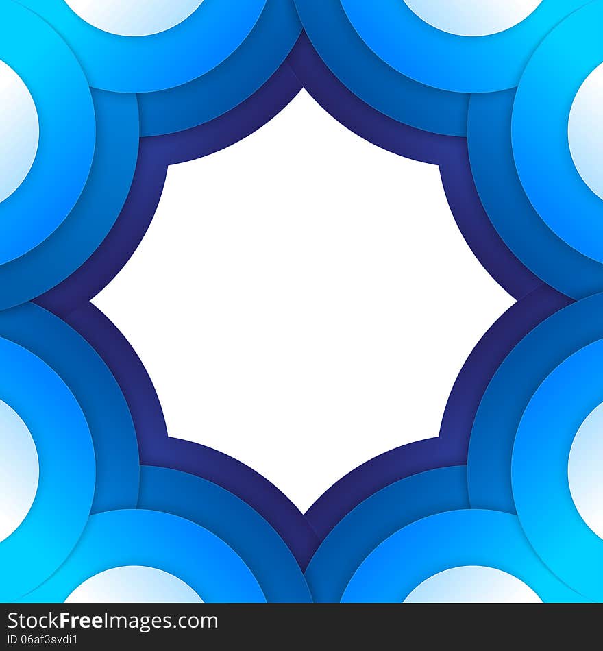 Abstract Blue Paper Circles Background